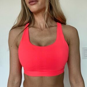 Fabletics Neon Coral Sports Bra